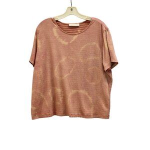 Women's Apple Seeds Dusty Rose Stretchy Top Custom Bleach Dye Size XL